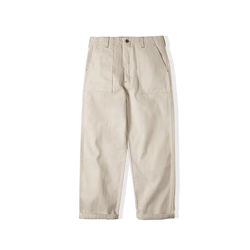 Vintage 11.2oz White Cottonseed Jeans – Men’s Loose Fit Straight Cargo Pants